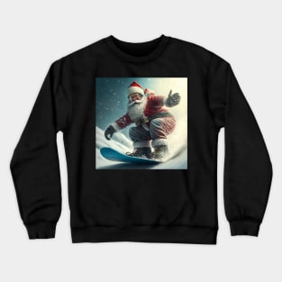 Santa on a snowboard Crewneck Sweatshirt